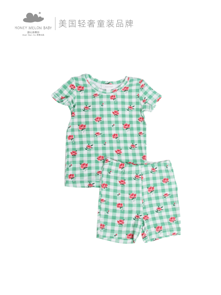 Bộ đồ ngủ tay ngắn vải cotton mềm mại Angel Dear loungewear cho bé từ 1-3 tuổi