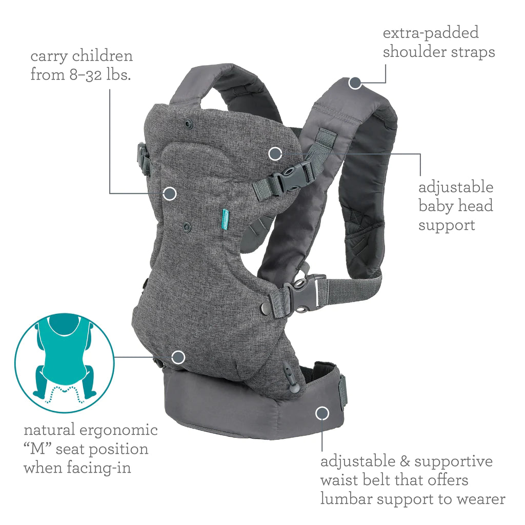 Infantino Flip 4-in-1 Convertible Baby Carrier Lightweight & Breathable