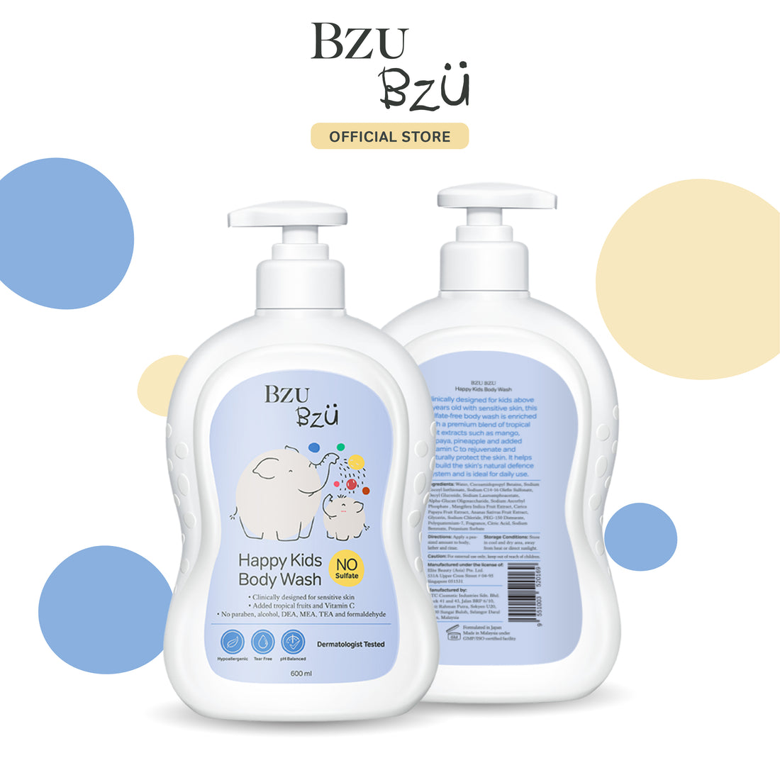 Sữa Tắm Trẻ Em Happy Kids Body Wash 2-600ml | BZU BZU