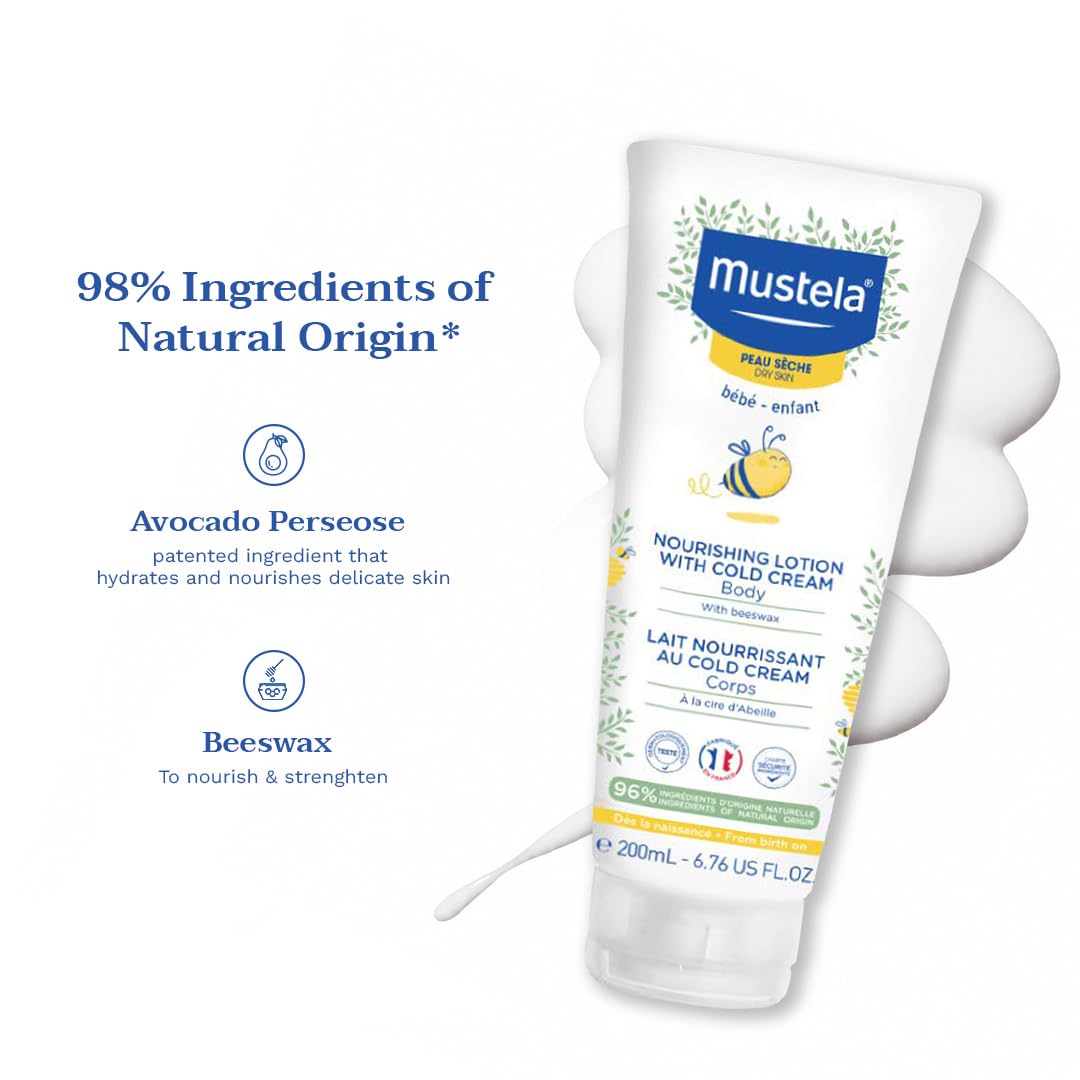 MUSTELA Body Lotion With Cold Cream For Dry Skin – Deep Moisturizing For Baby & Family