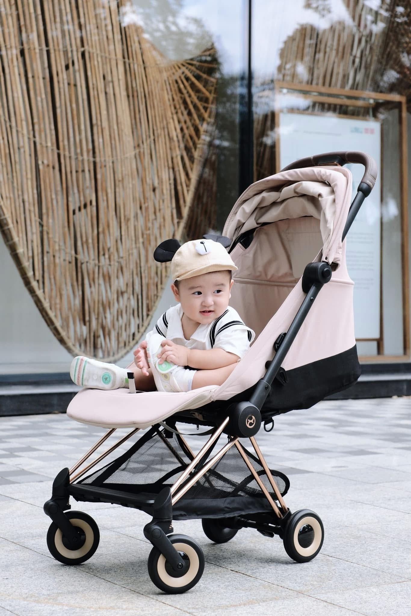 Xe đẩy gấp gọn Cybex Platinum Coya cho bé từ sơ sinh, gấp gọn 1 tay màu Coya Beige/ Heritage Bleck