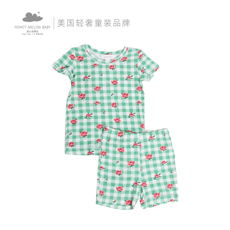 Bộ đồ ngủ tay ngắn vải cotton mềm mại Angel Dear loungewear cho bé từ 1-3 tuổi