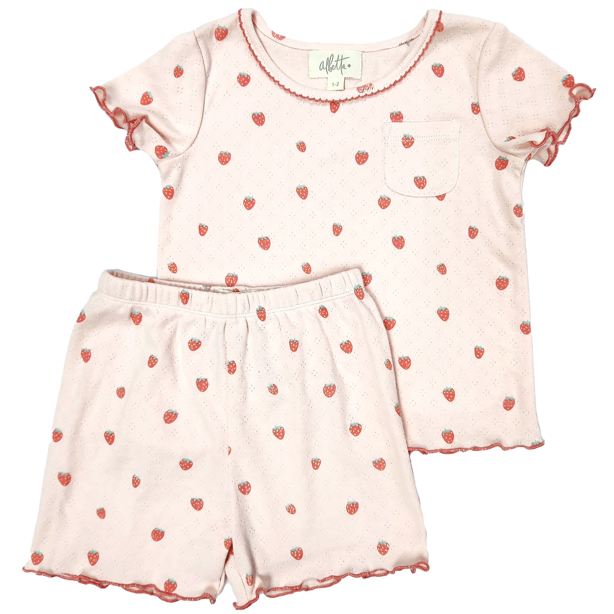Strawberry Print Short Sleeve Set