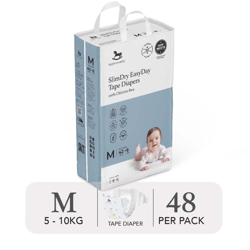 Tã Dán SlimDry EasyDay Mega Tape Size M (48 Miếng) | Applecrumby