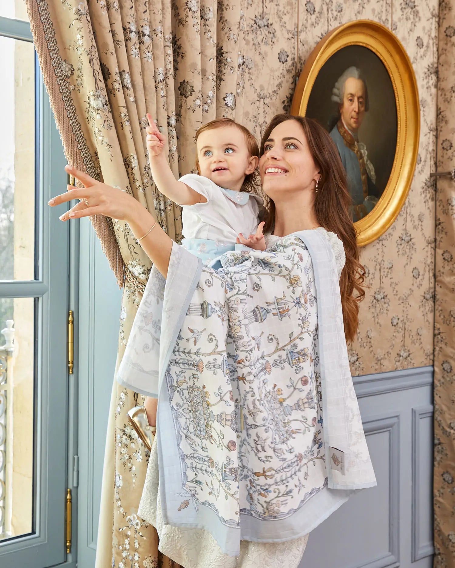 Khăn Carré Toile de Jouy Blue – Atelier Choux & Caitlin Wilson