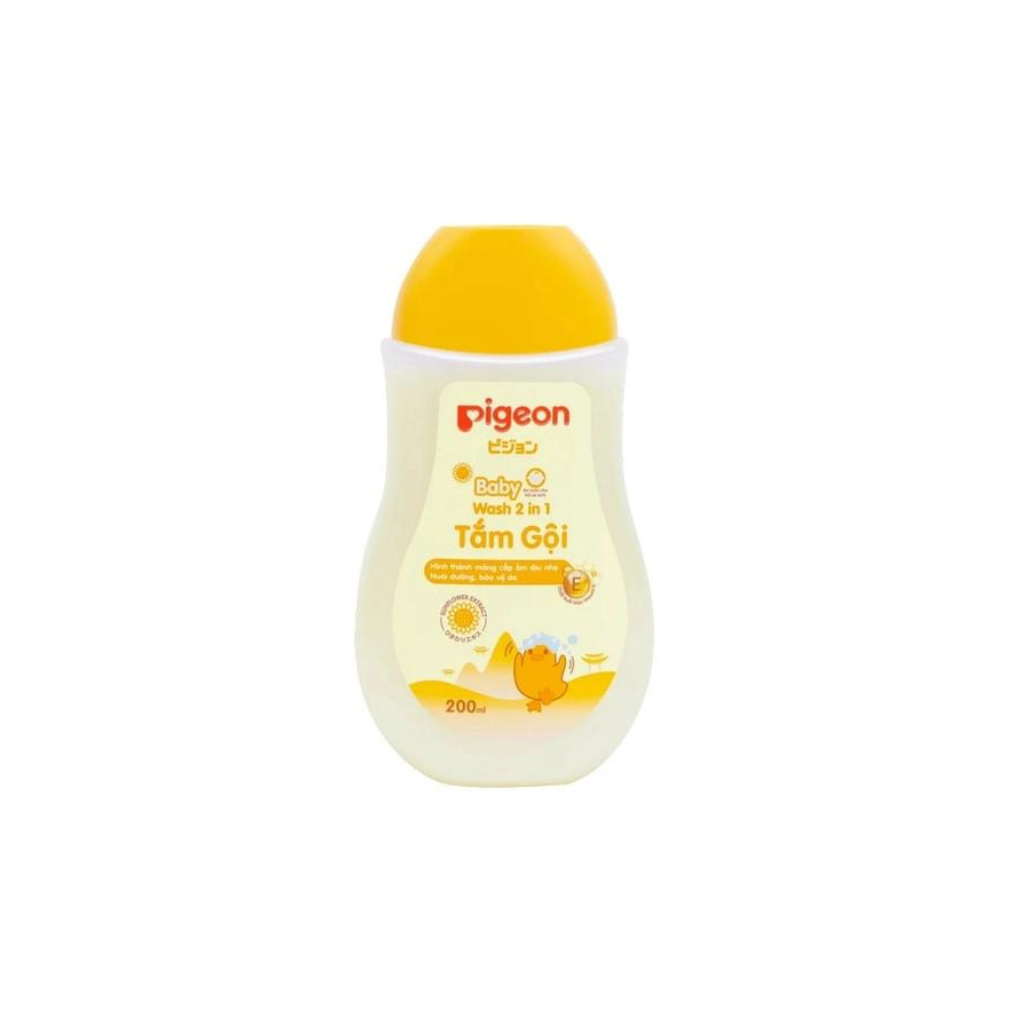 Sữa Tắm Gội Baby Wash 2 in 1 Pigeon, Chiết Xuất Hoa Hướng Dương (200ml)