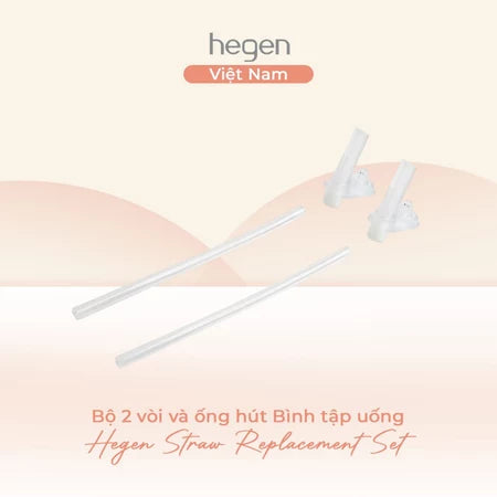 Bộ 2 Vòi Và Ống Hút Thay Thế Bình Tập Uống Hegen (Slow Flow - Chảy Chậm) | Hegen