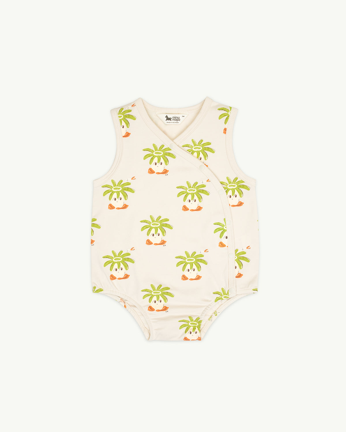 Bộ Bodysuit Hoạ Tiết Quả Dừa Cutie Nemy Wrap Body Cho Bé Từ 3-6 Tháng | NINUNAPZ