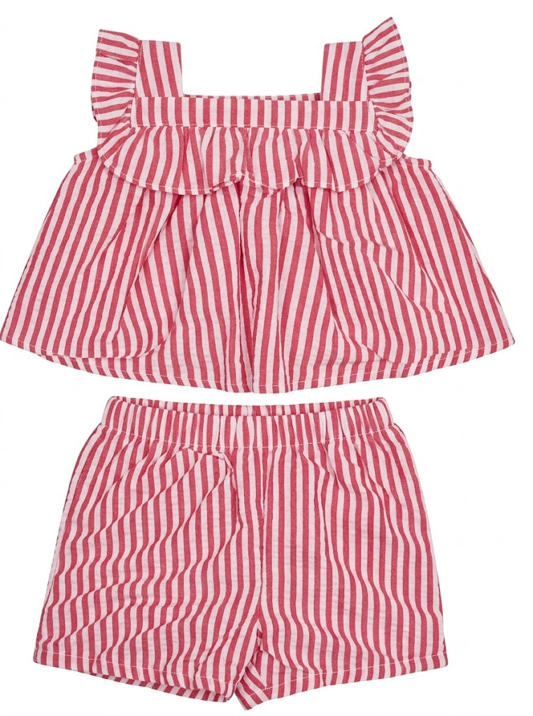 Bộ Đồ Bé Gái Hình Dâu Tây Màu Đỏ - Red Strawberry Set (6M-5T) | Albetta