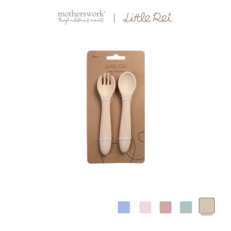 Bộ Muỗng Nĩa Silicone Little Rei Cao Cấp Cho Bé Tập Ăn Dặm