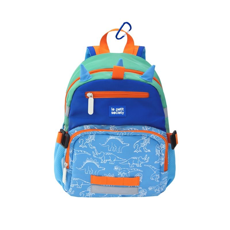 Balo Đi Học Le Petit Society Mini Backpack - Cho Bé Từ 5 Tuổi - Họa Tiết Arcade Blue/Dino
