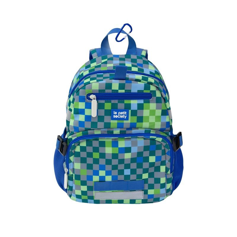 Balo Đi Học Le Petit Society Mini Backpack - Cho Bé Từ 5 Tuổi - Họa Tiết Arcade Blue/Dino