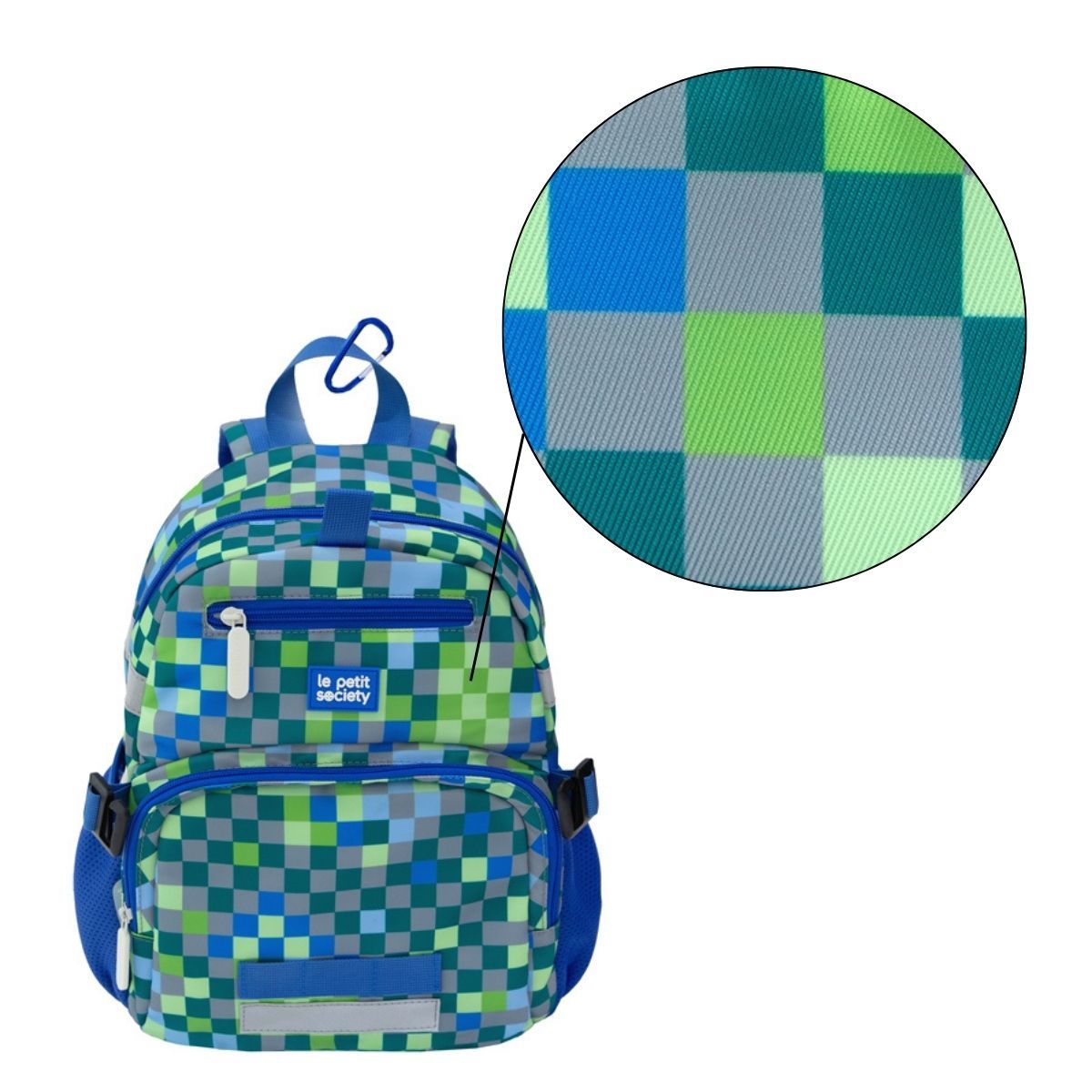 Balo Đi Học Le Petit Society Mini Backpack - Cho Bé Từ 5 Tuổi - Họa Tiết Arcade Blue/Dino