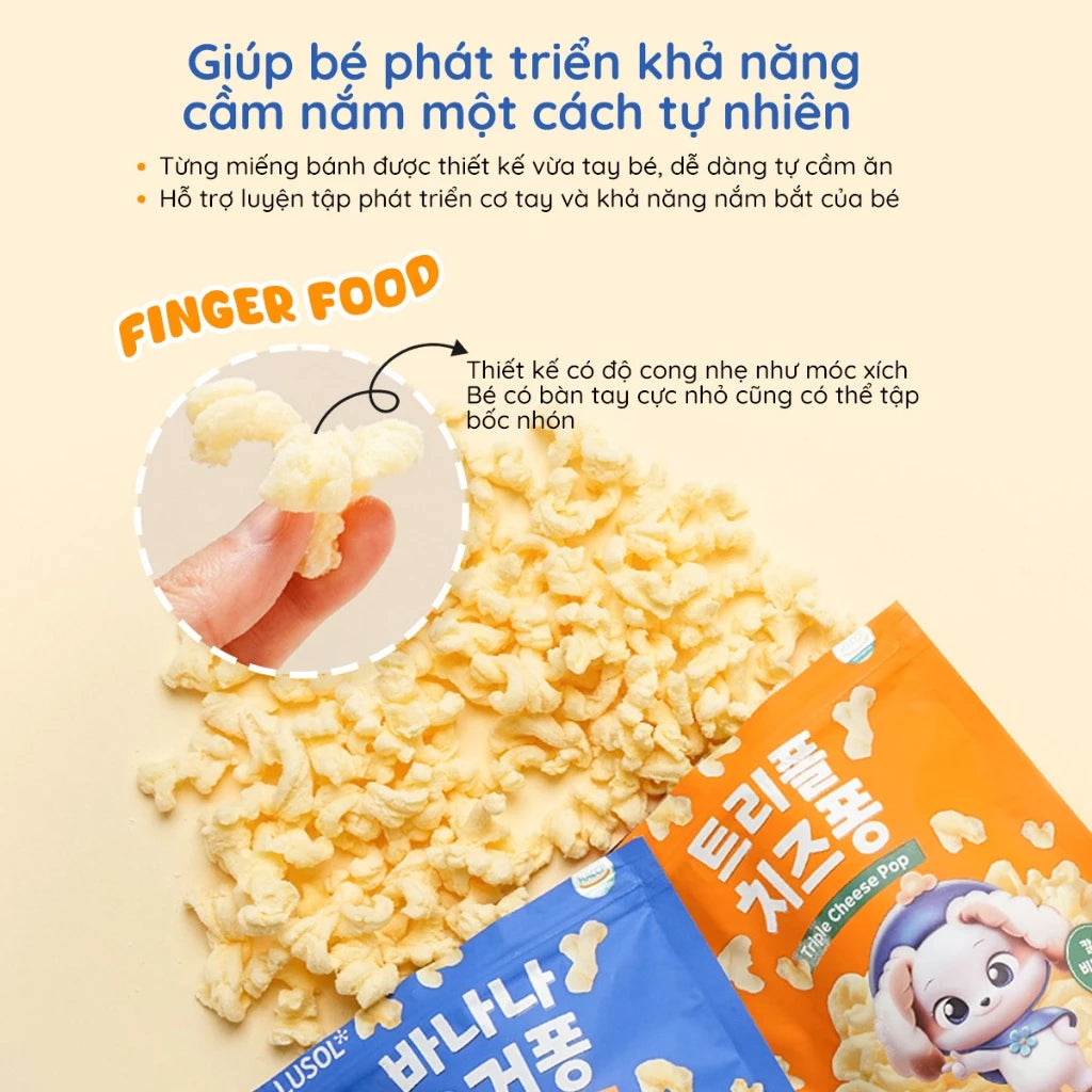 Bánh Sữa Chua Sấy Khô Vị Chuối Lusol Banana Yogurt Pop 25g (Cho Bé Từ 12 Tháng)