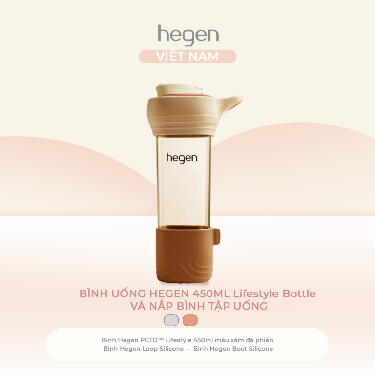 Bình Uống Hegen Lifestyle Bottle PPSU 450ml Có Tay Cầm Và Đế (Đa Dạng Độ Tuổi) | Hegen