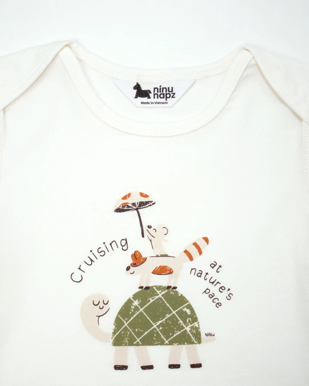 Body Cộc Tay Cruising Turtle Họa Tiết Rùa Con Cho Bé | NINUNAPZ