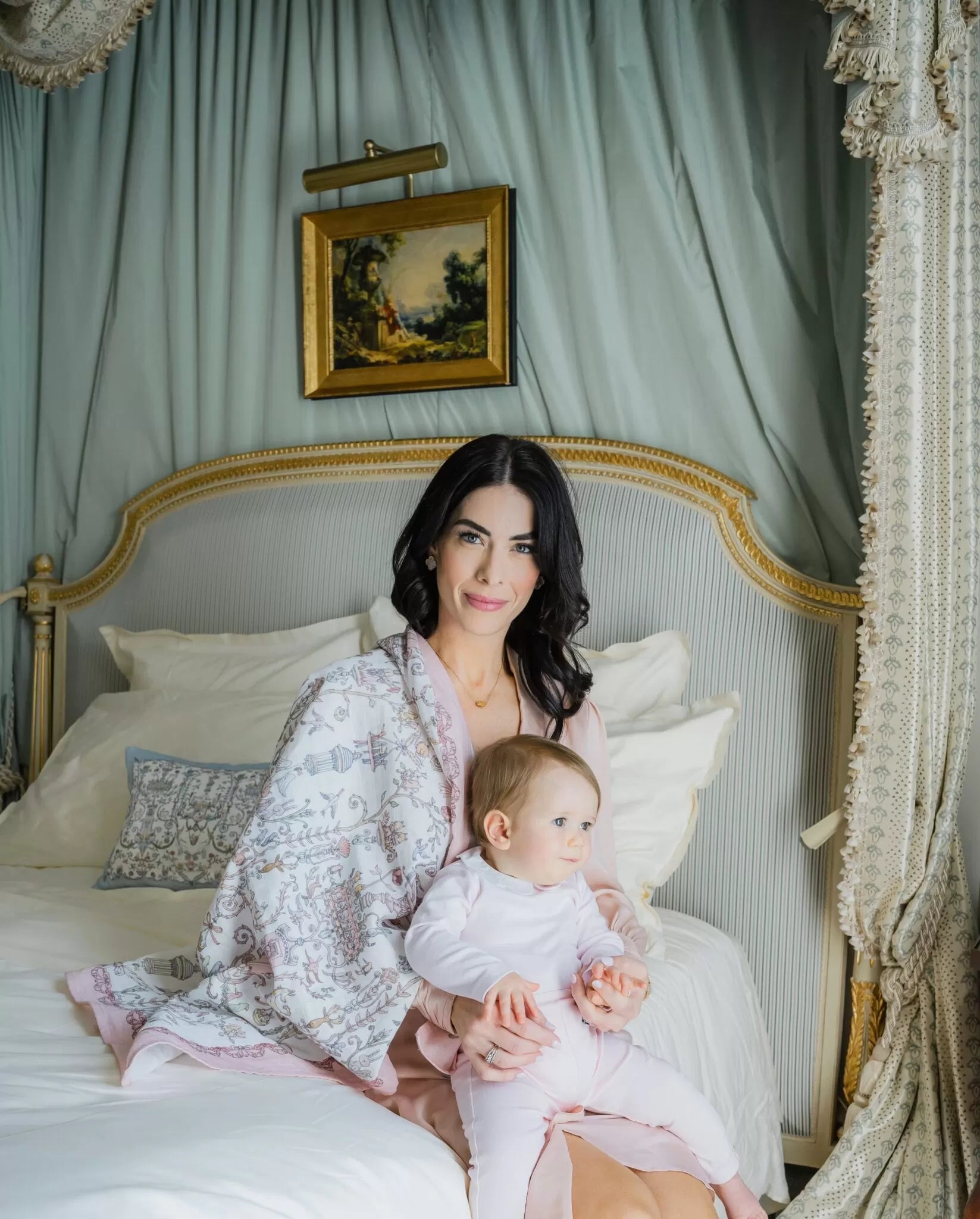 Khăn Carré Toile de Jouy Pink – Atelier Choux & Caitlin Wilson