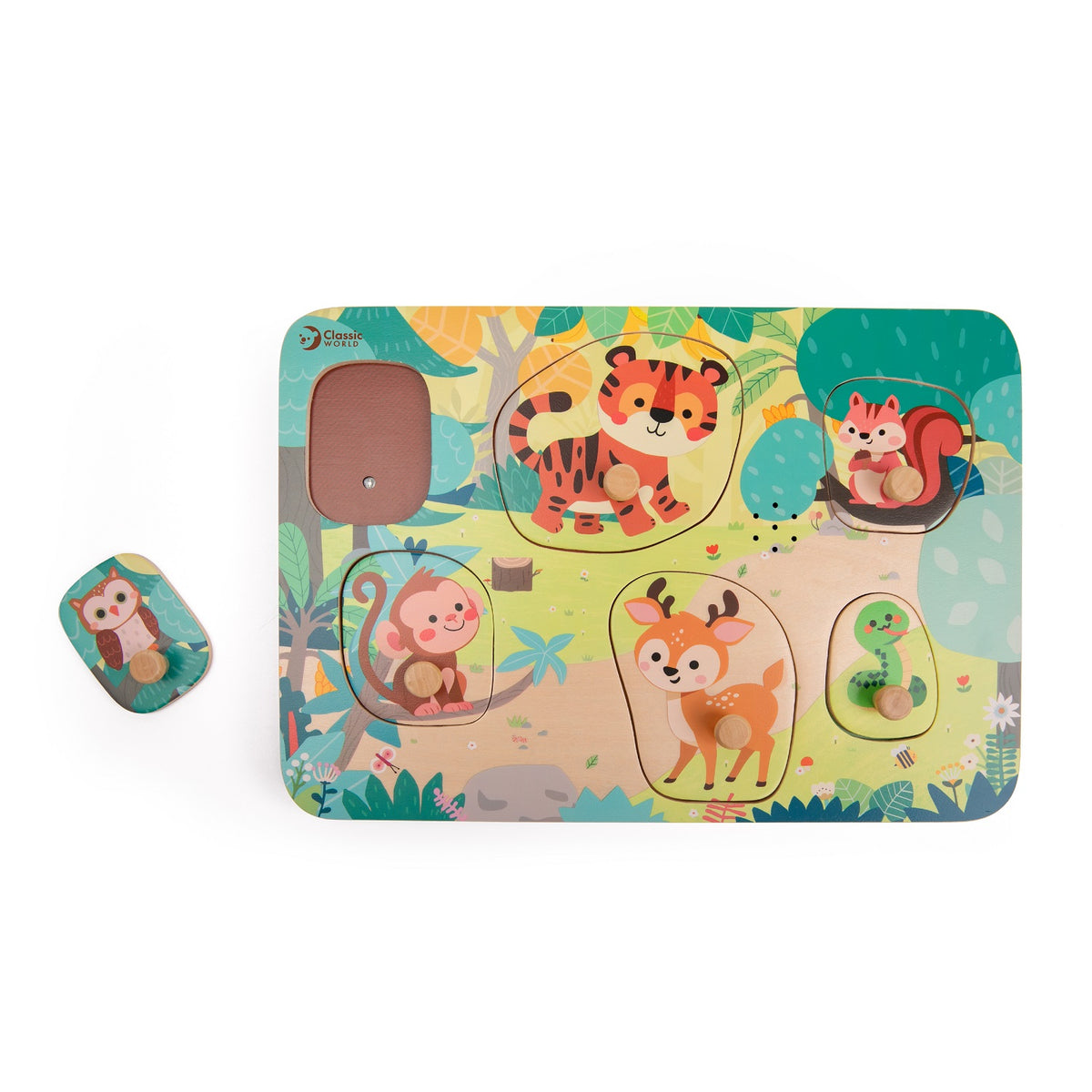 Đồ Chơi Bảng Ghép Hình Âm Thanh Động Vật Hoang Dã Jungle Animal Sound Puzzle | Classic World