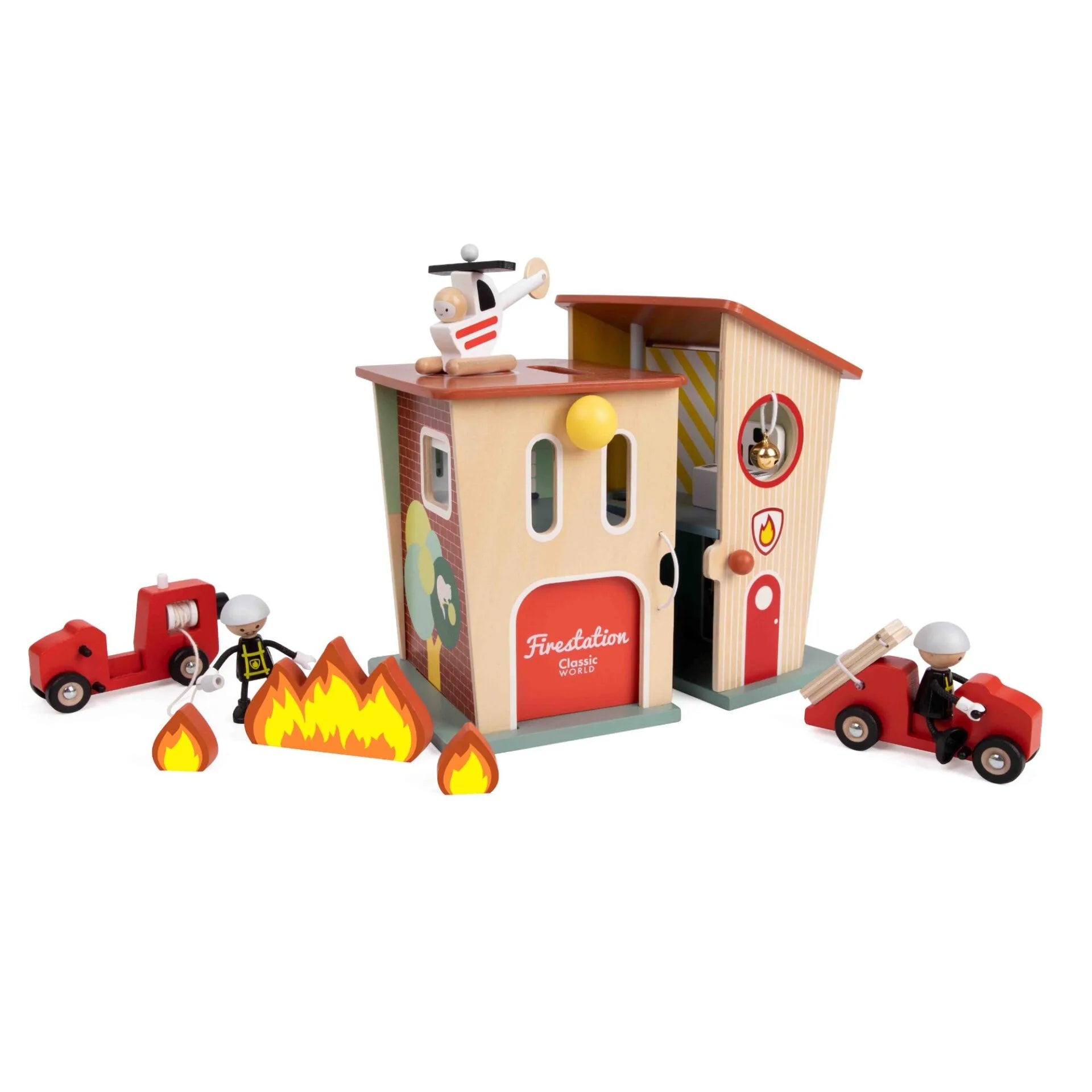 Đồ Chơi Mô Hình Trạm Cứu Hỏa Bằng Gỗ Fire Station | Classic World