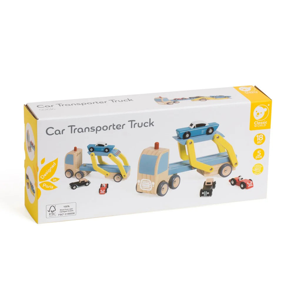Đồ Chơi Xe Tải Vận Chuyển Ô Tô Bằng Gỗ Car Transporter Truck | Classic World