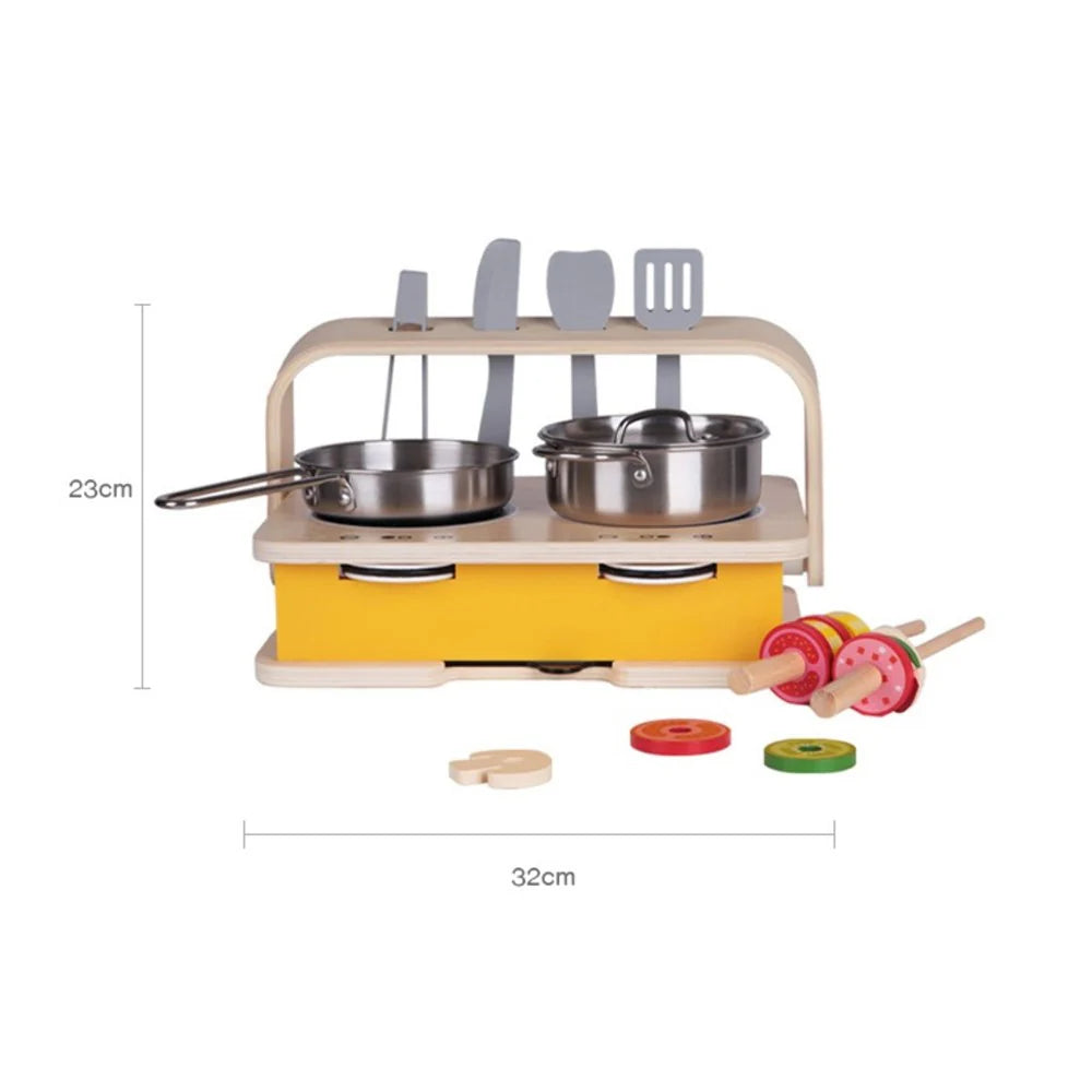 Classic World 2-in-1 Kitchen Playset with 23 Pieces for Kids