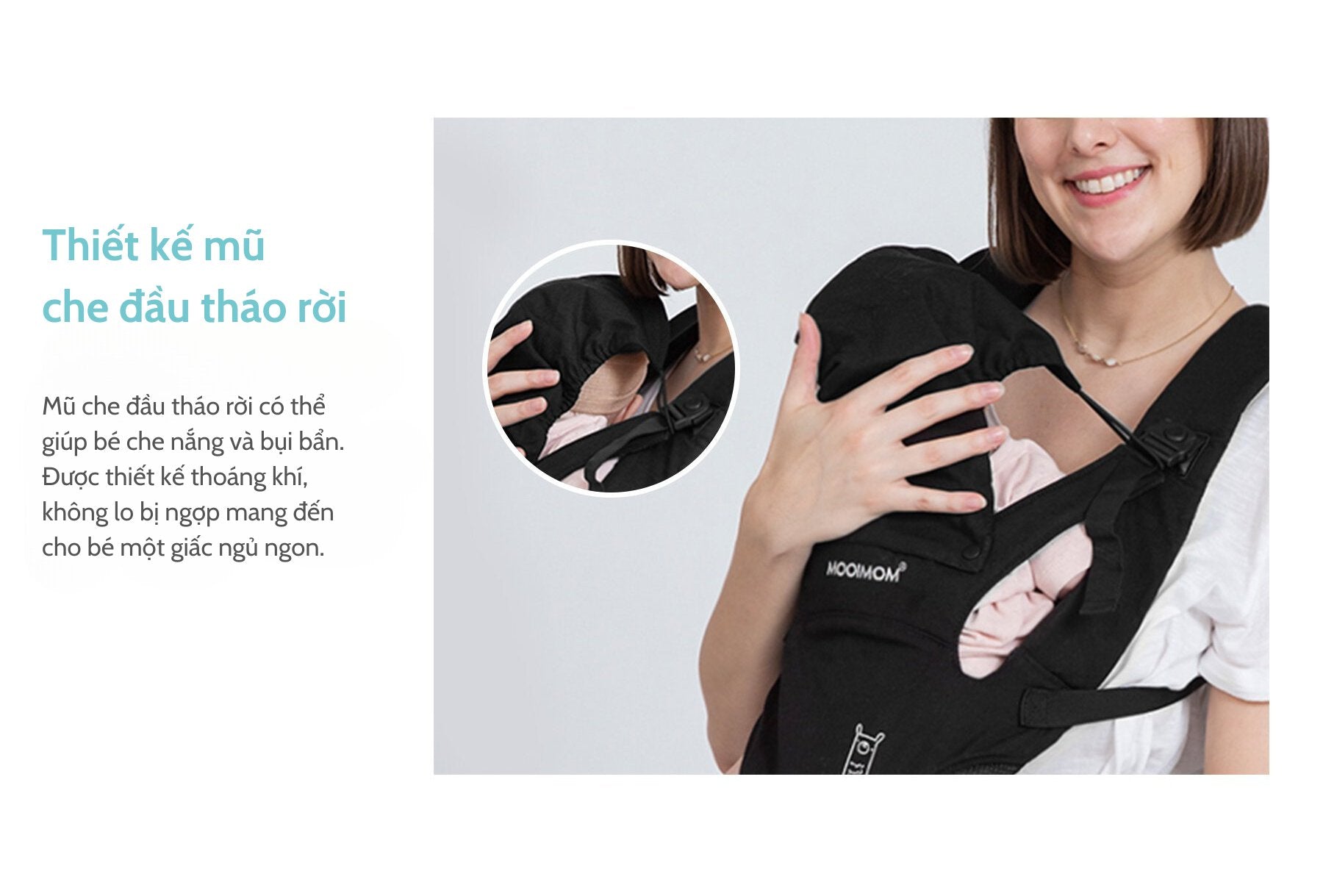 Địu Ngồi Em Bé Cao Cấp Nero Bianco X MOOIMOM