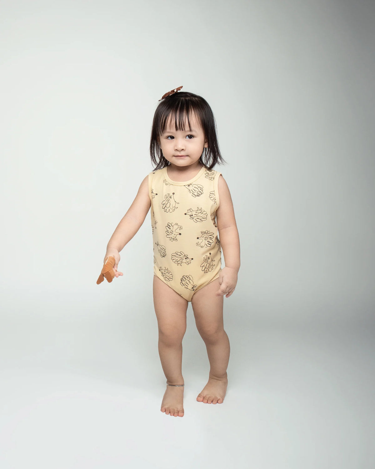 Bodysuit Sát Nách Cho Bé Gái Họa Tiết Nhím Đáng Yêu | NINUNAPZ