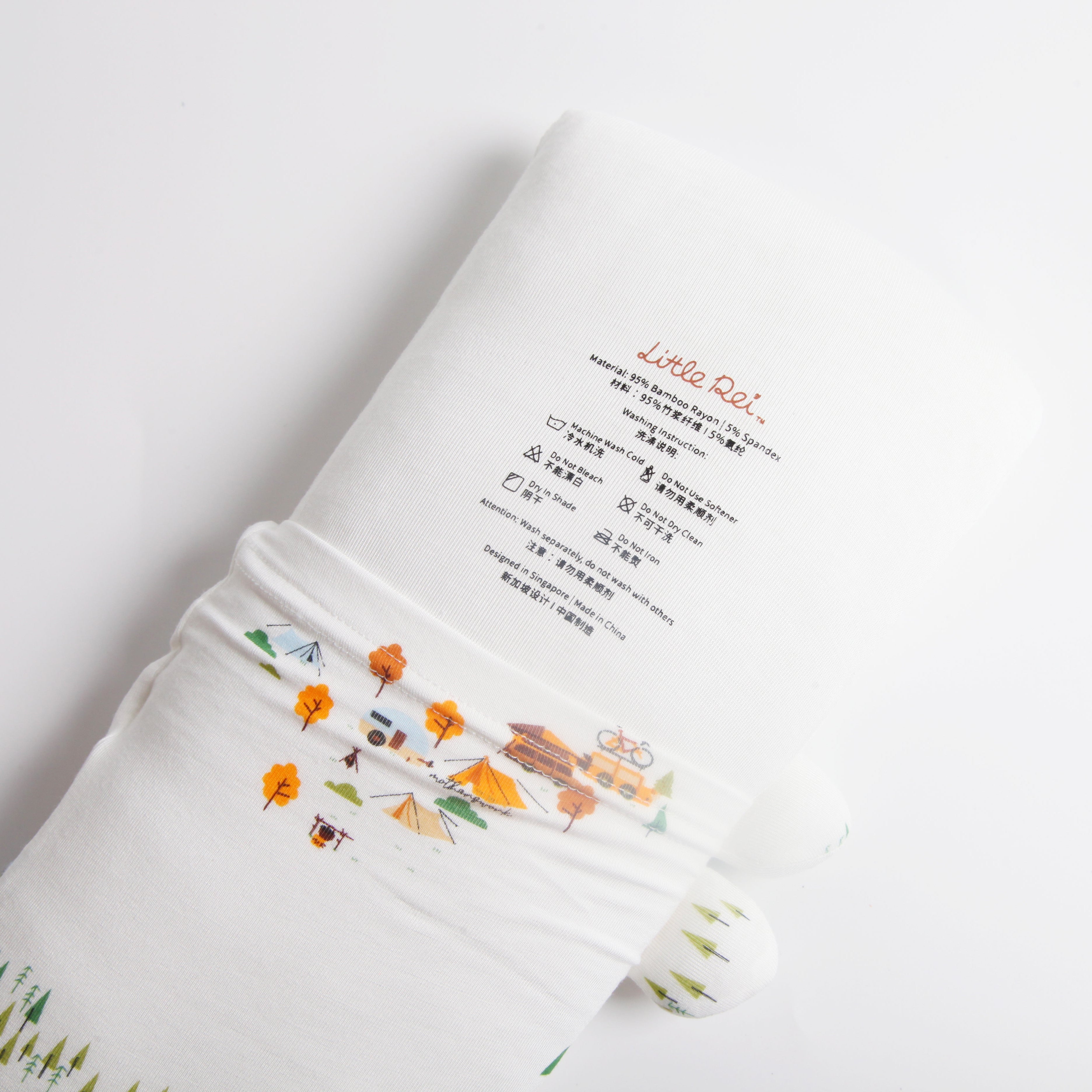 Little Rei premium bamboo fiber pillow, 100% polyester pillow core, soft, breathable for good sleep