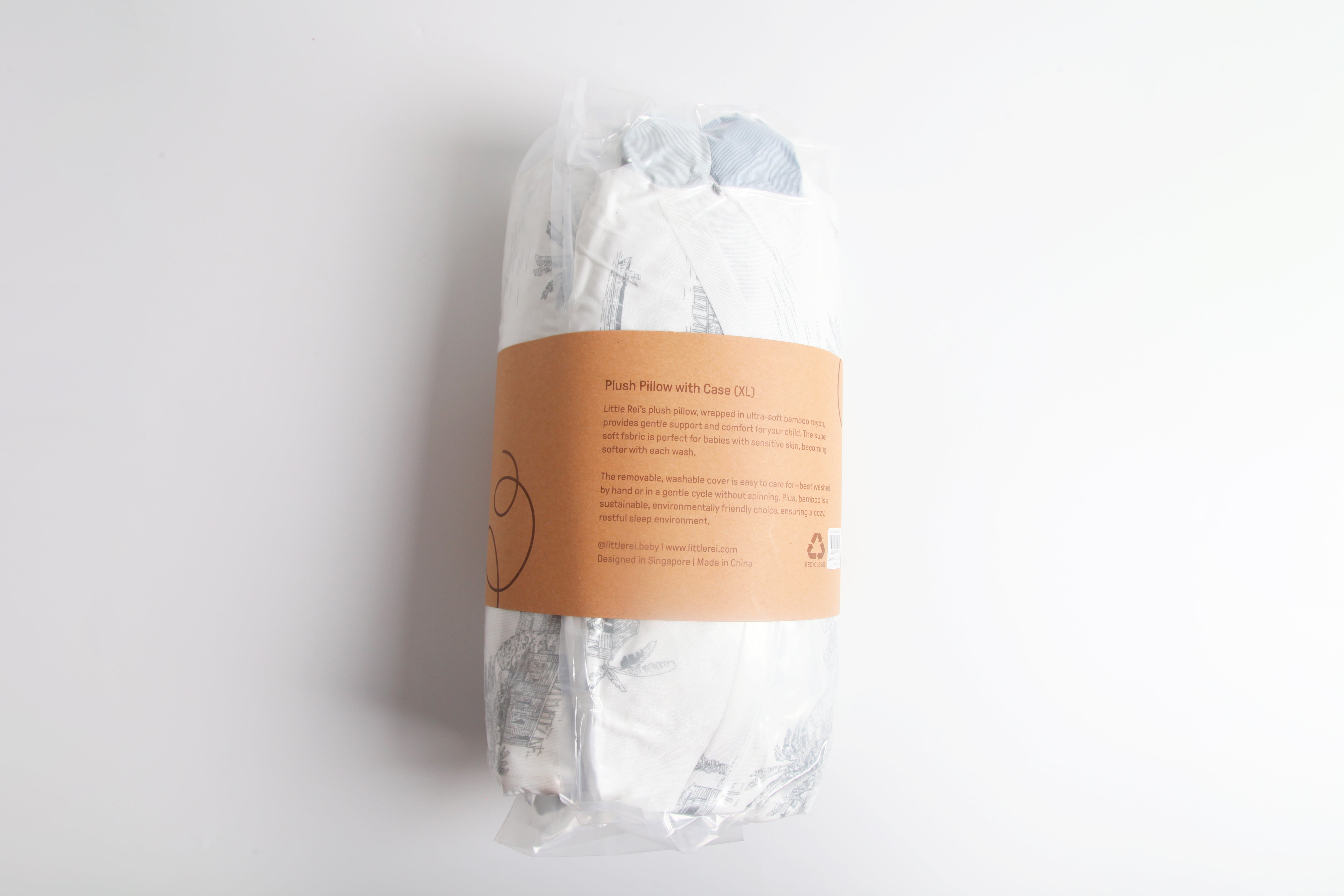 Little Rei premium bamboo fiber pillow, 100% polyester pillow core, soft, breathable for good sleep