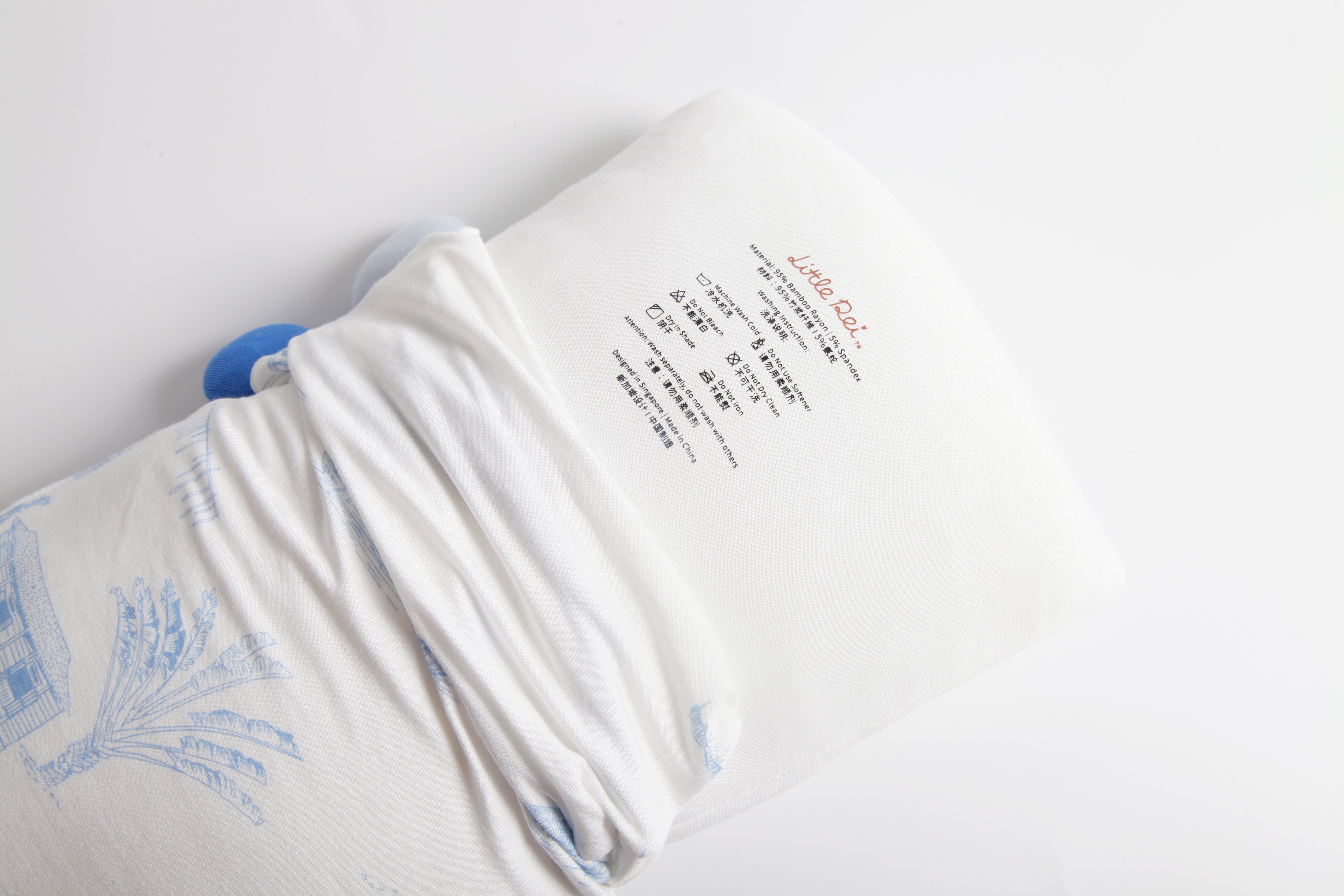 Little Rei premium bamboo fiber pillow, 100% polyester pillow core, soft, breathable for good sleep
