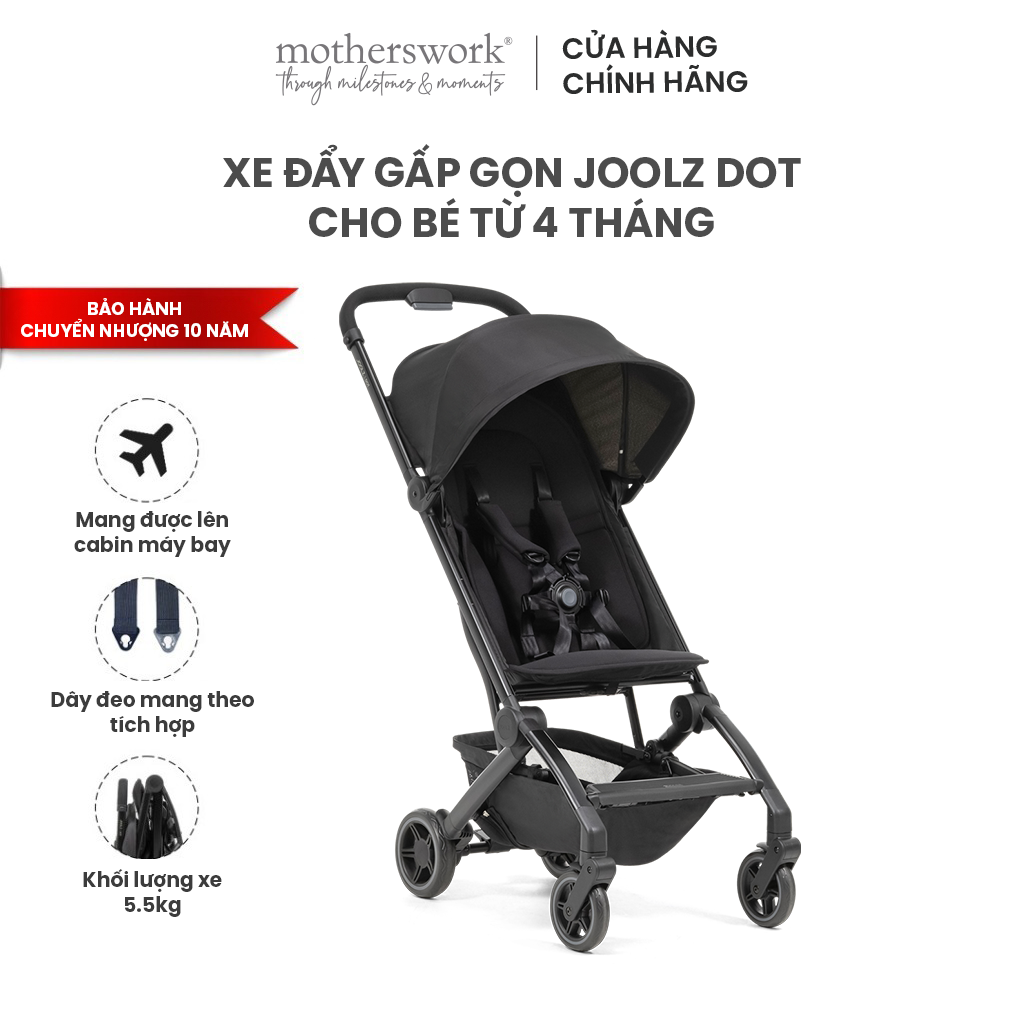 Joolz Dot super compact travel stroller, one-hand folding, smooth push, UPF canopy, for babies from 6 months