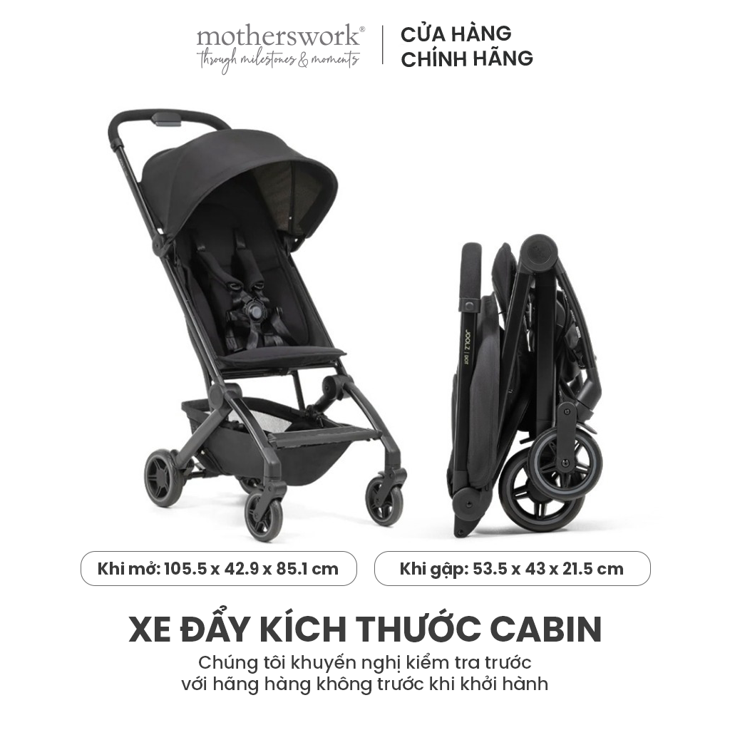 Xe đẩy du lịch siêu gọn nhẹ Joolz Dot gấp gọn 1 tay, đẩy êm, mái che UPF 50+, cho bé từ 4 tháng