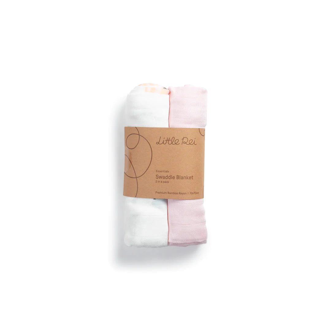 Combo 2 khăn quấn em bé sợi tre cao cấp Little Rei 70cm x 70cm, thoáng khí và mềm mại với trẻ sơ sinh