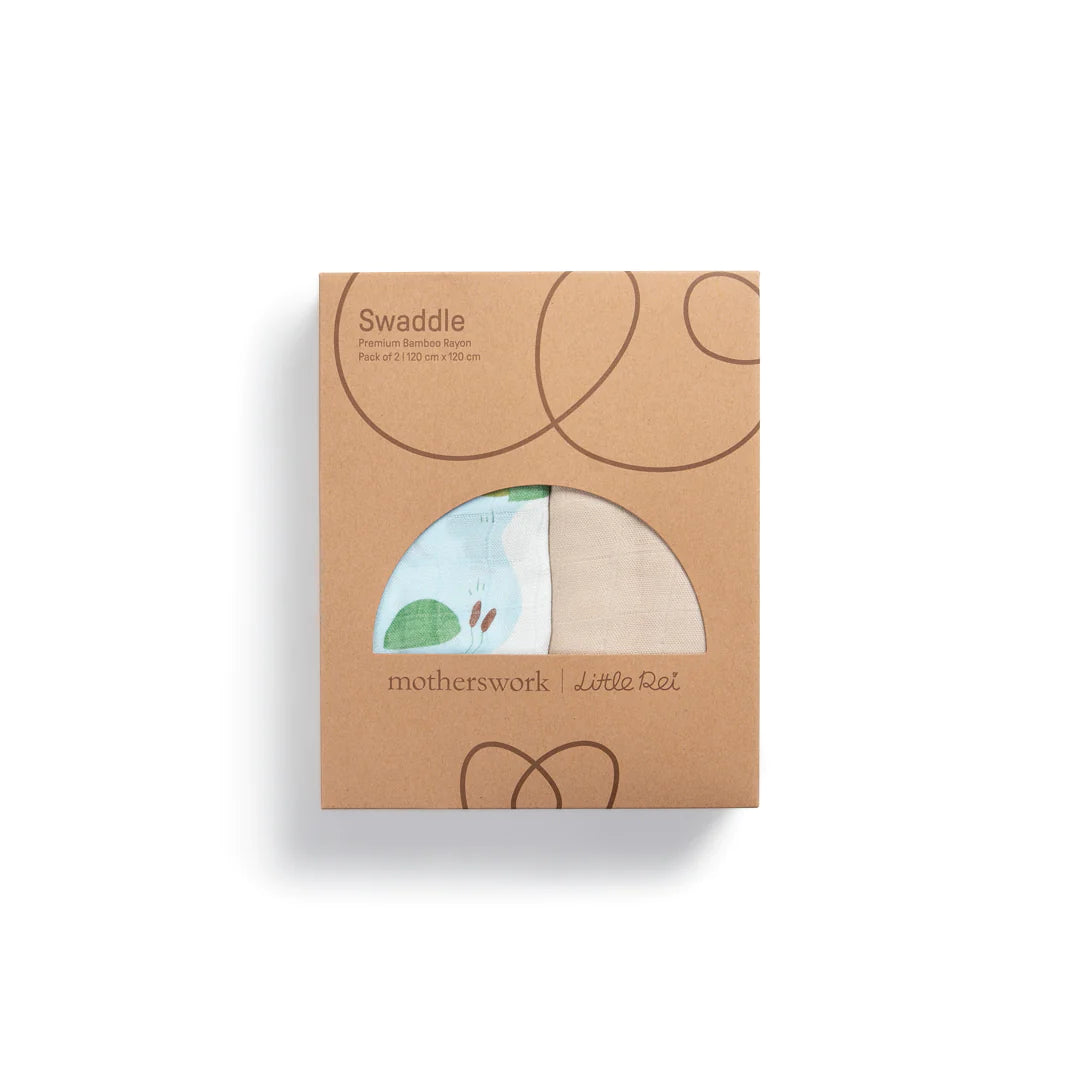 Combo 2 khăn quấn sợi tre Little Rei 120x120 cm, mềm mại và an toàn