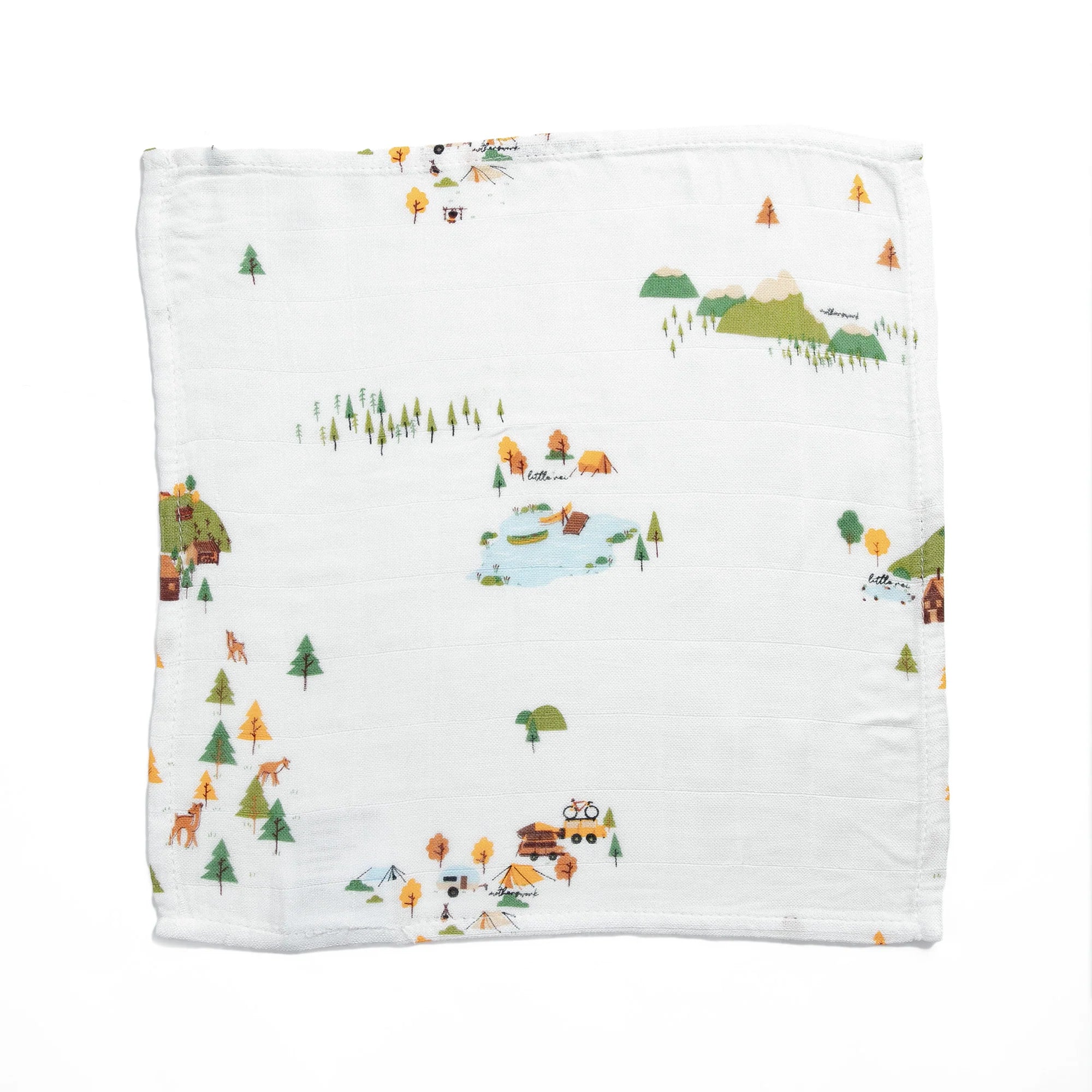 Combo of 4 Little Rei bamboo fiber face towels for babies 30x30cm, 100% soft and absorbent bamboo fiber, safe for newborns