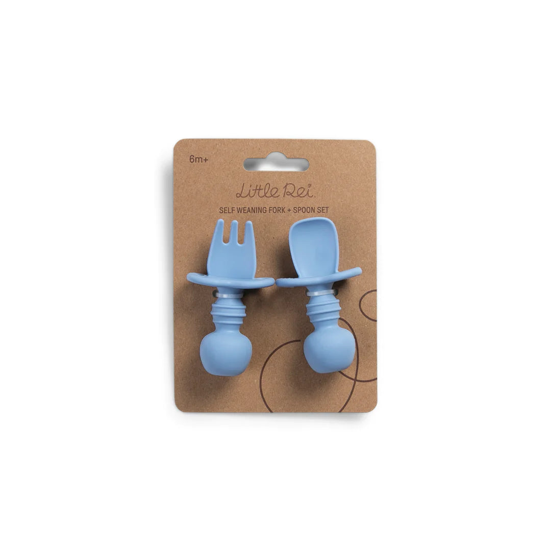 Bộ Muỗng Nĩa Cho Bé Tập Ăn Little Rei, Chất Liệu Silicone An Toàn, Dùng Cho Bé Từ 6 Tháng