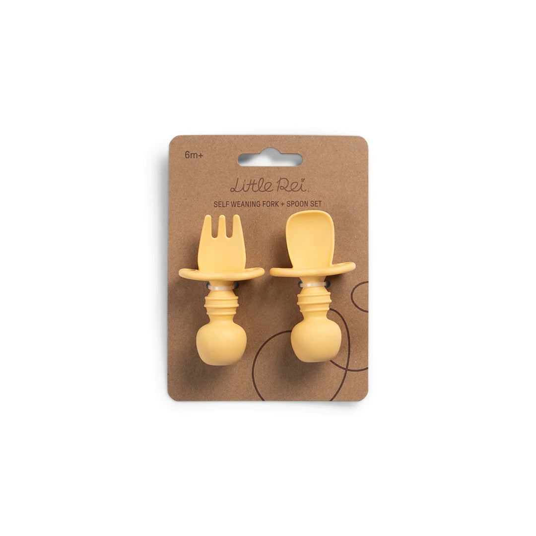 Bộ Muỗng Nĩa Cho Bé Tập Ăn Little Rei, Chất Liệu Silicone An Toàn, Dùng Cho Bé Từ 6 Tháng