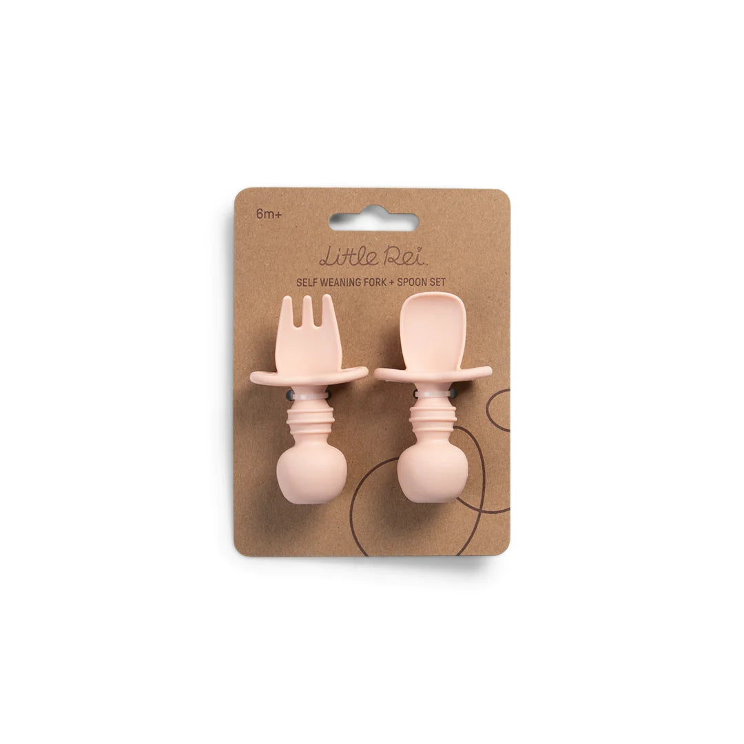 Bộ Muỗng Nĩa Cho Bé Tập Ăn Little Rei, Chất Liệu Silicone An Toàn, Dùng Cho Bé Từ 6 Tháng