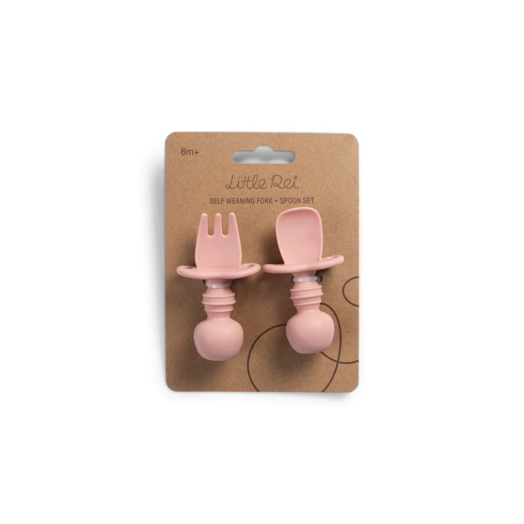 Bộ Muỗng Nĩa Cho Bé Tập Ăn Little Rei, Chất Liệu Silicone An Toàn, Dùng Cho Bé Từ 6 Tháng
