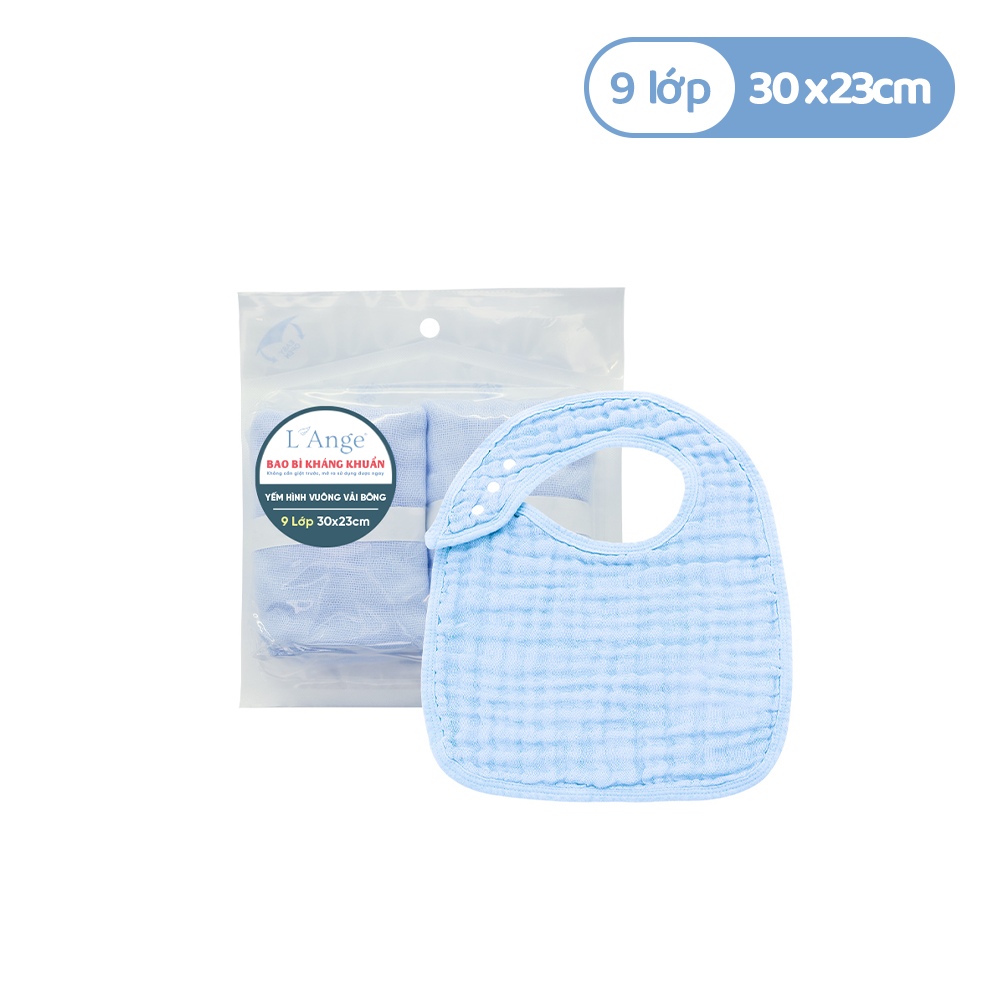 L'ANGE Square Bib - 9-Layer Cotton Fabric, Super Absorbent - Soft & Safe for Baby (Set of 2)