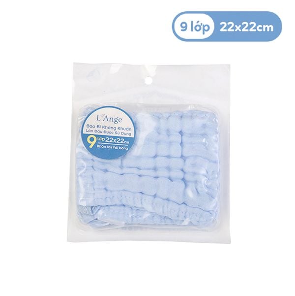 Khăn Nhỏ Vải Bông L'ANGE 9 Lớp 22x22cm - Mềm Mại, Thấm Hút Cho Bé Yêu