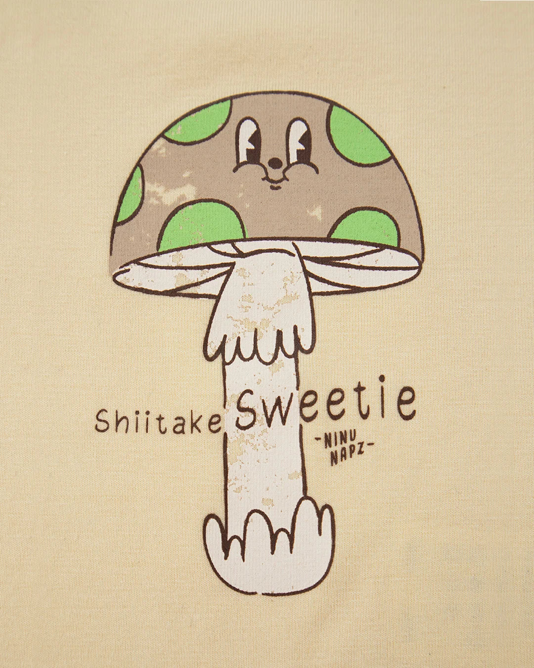 Áo Bodysuit Ngắn Tay Shiitake Sweetie Hoạ Tiết Nấm Màu Be Cho Bé | NINUNAPZ