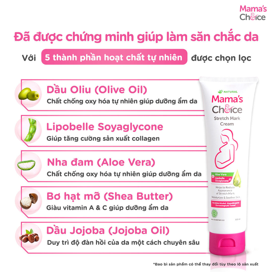 Mama's Choice Stretch Mark Cream - Safe for Pregnant & Postpartum Mothers 100ml