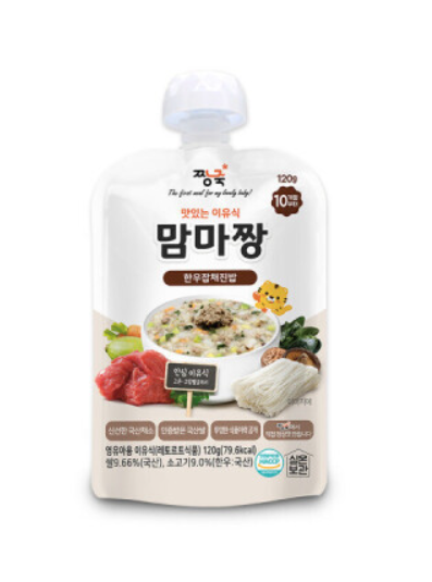 Cháo Ăn Dặm Mama Jjang Vị Thịt Bò Hanwoo & Nấm Cao Cấp - Dinh Dưỡng & Tiện Lợi Cho Bé Yêu