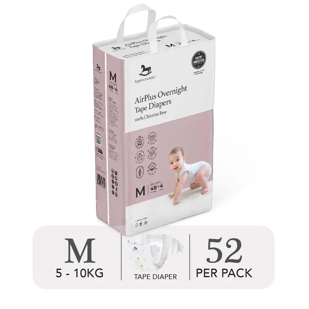 Tã Dán Ban Đêm AirPlus Overnight Mega Tape Size M (52 Miếng) | Applecrumby