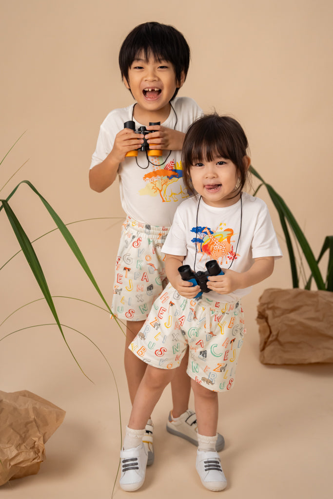 Quần short Terry họa tiết con vật đủ màu Elly