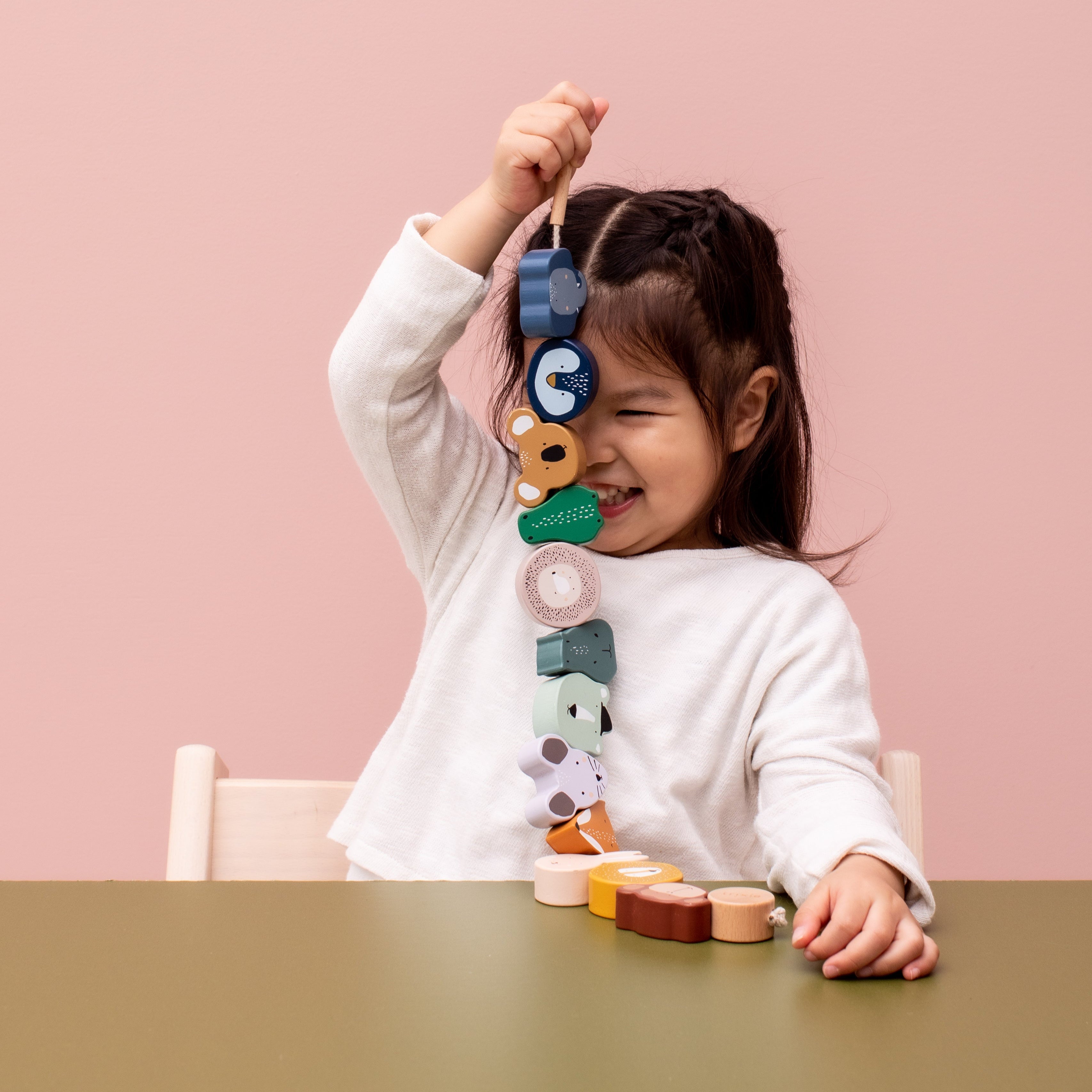 Wooden Bead Stringing Toy Set
