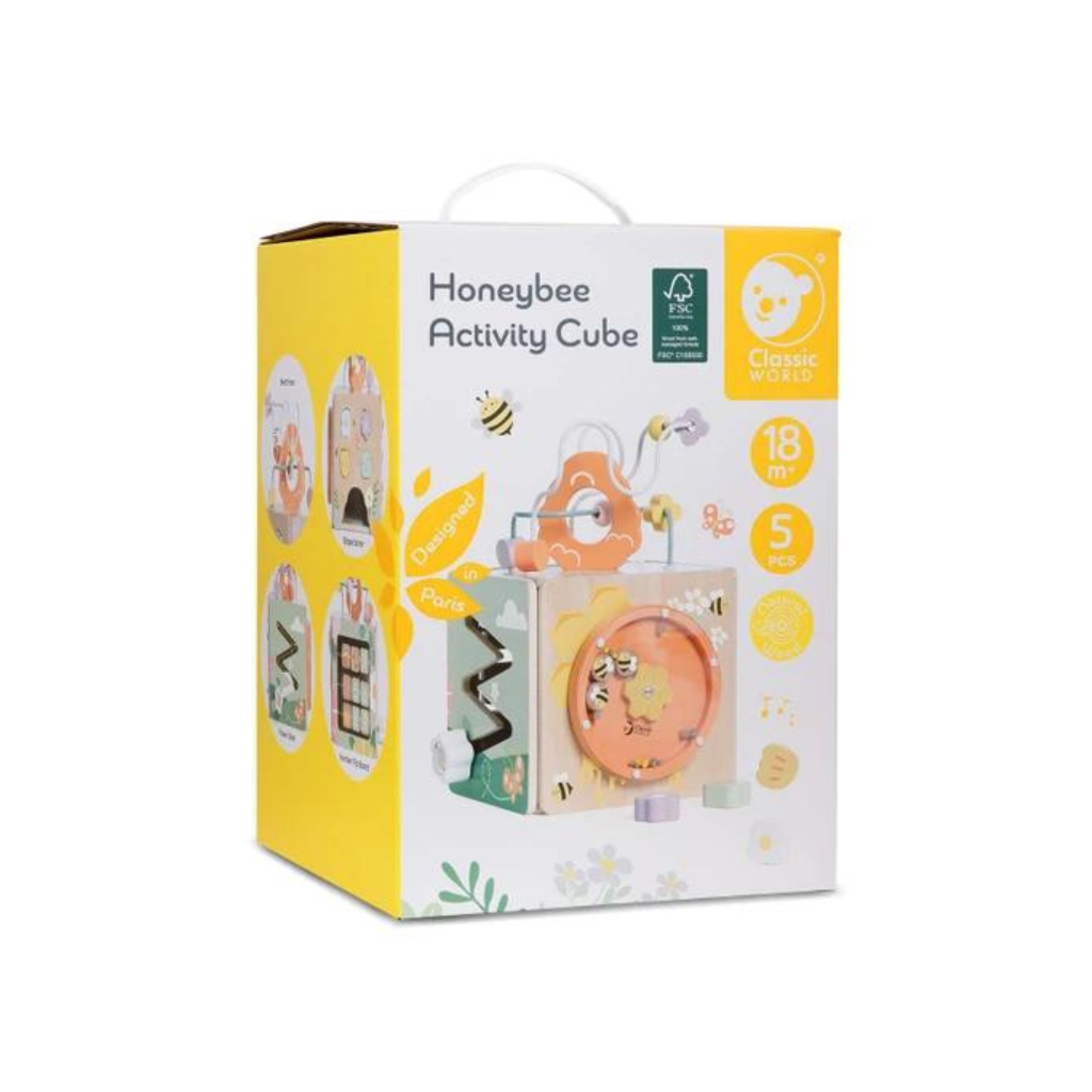 Classic World Bee-shaped sensory development cube