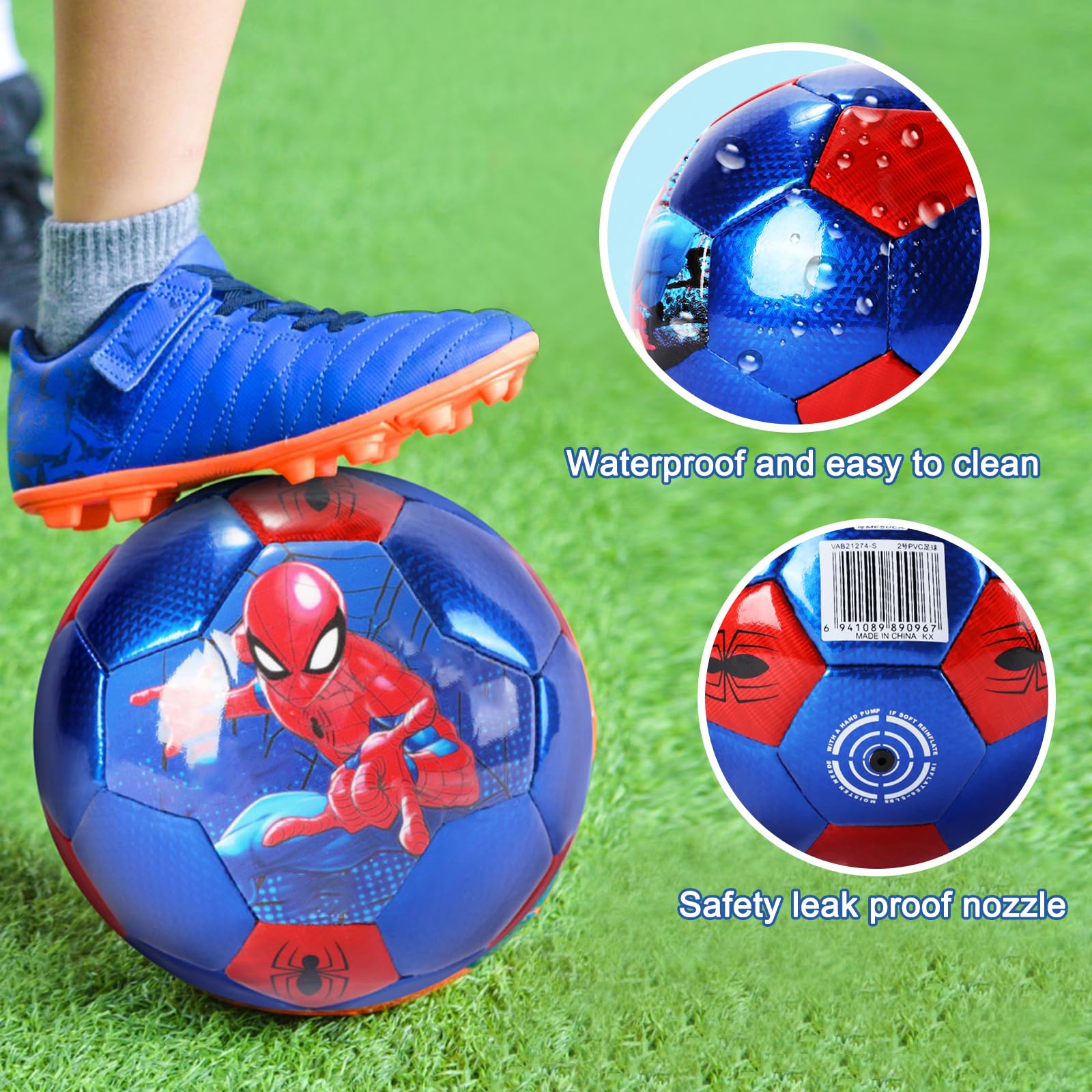 Bóng Đá Khâu Bằng Máy Size 2 Hiệu Spiderman Mesuca VAB21274-S