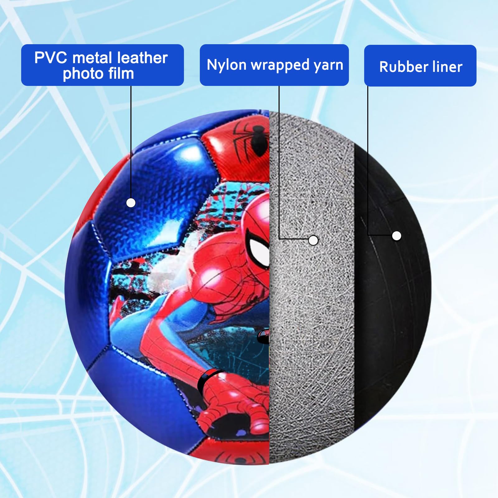 Bóng Đá Khâu Bằng Máy Size 2 Hiệu Spiderman Mesuca VAB21274-S